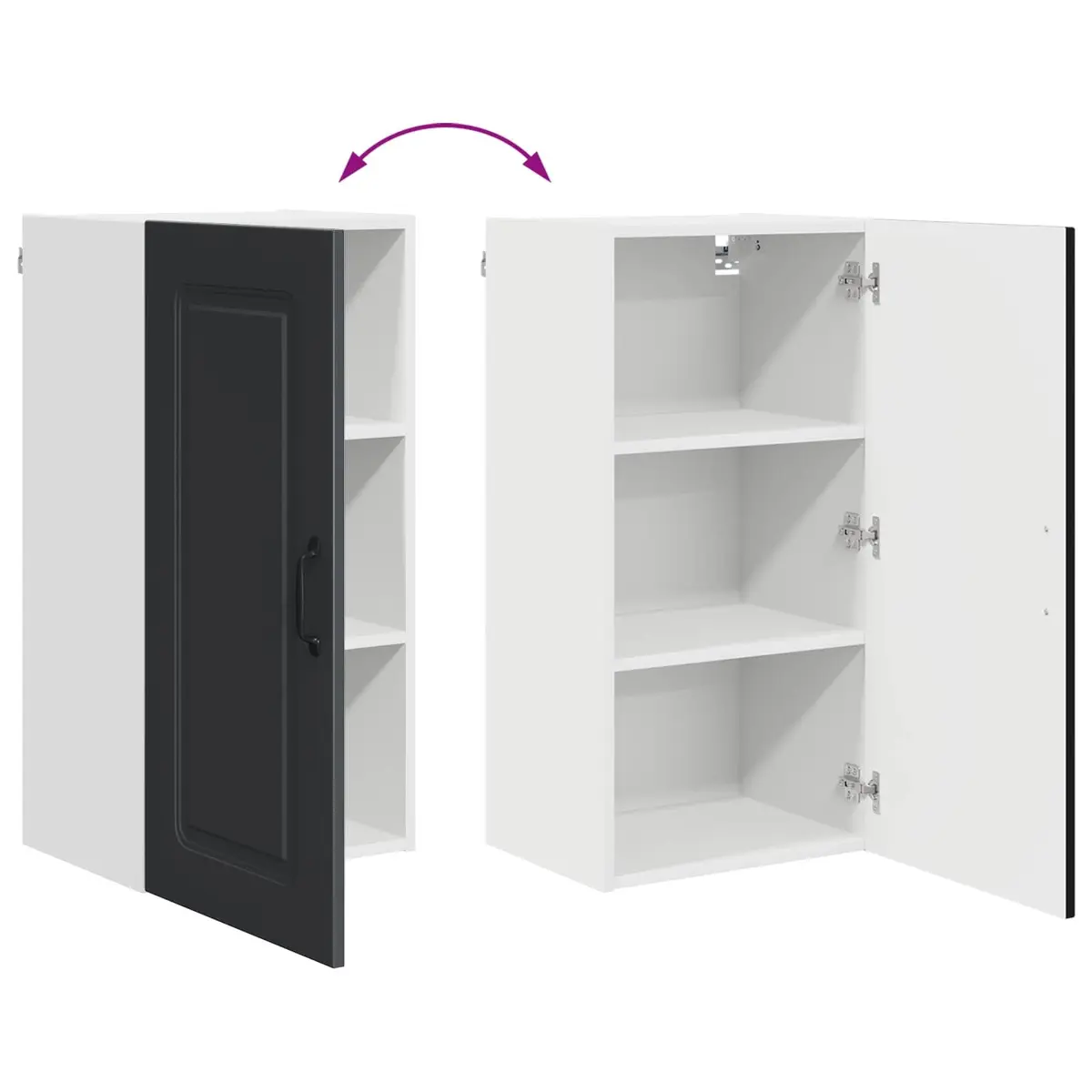 Black Engineered Wood Kitchen Cabinet Dishwasher Panel Storage Furniture 40x31x80cm
