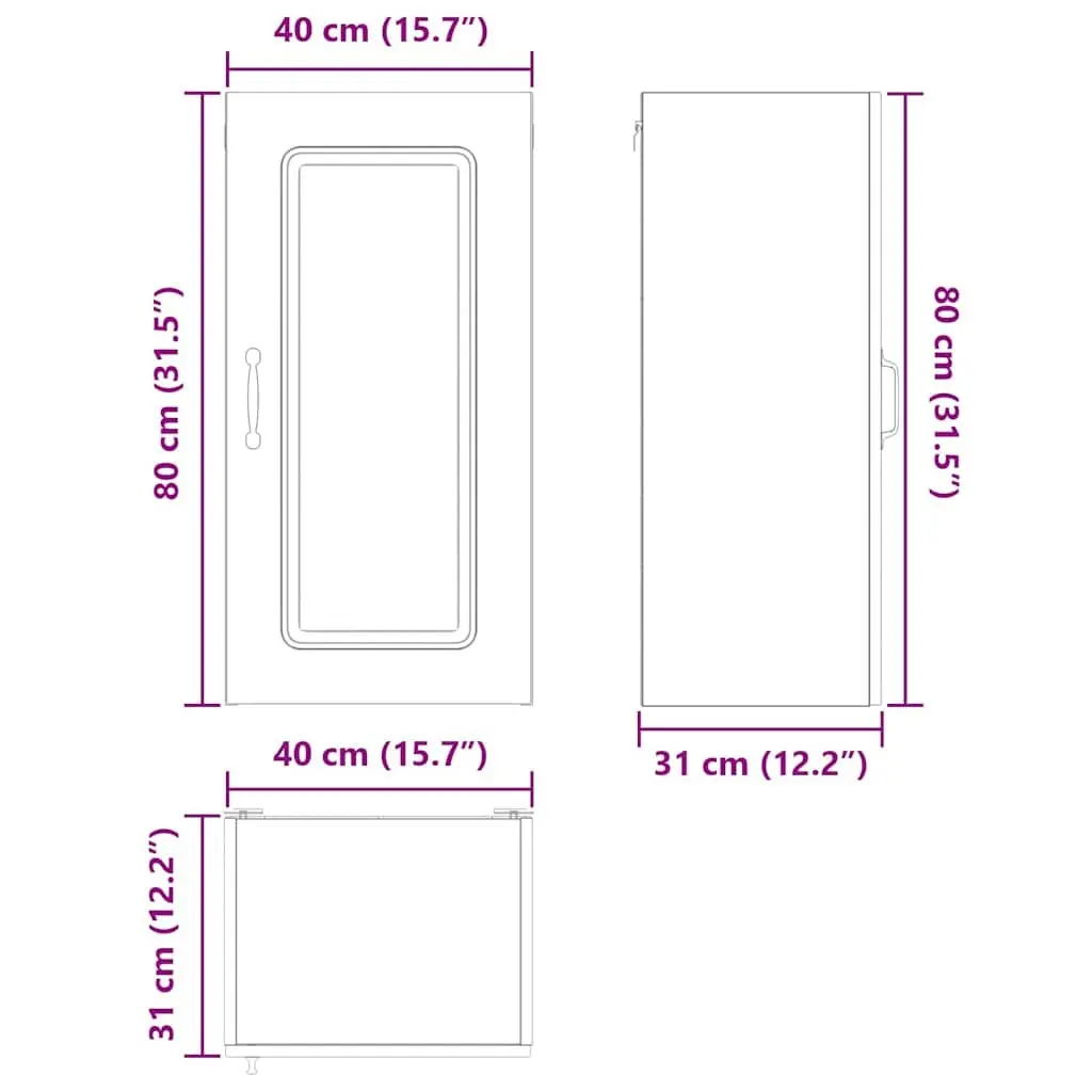 Black Engineered Wood Kitchen Cabinet Dishwasher Panel Storage Furniture 40x31x80cm