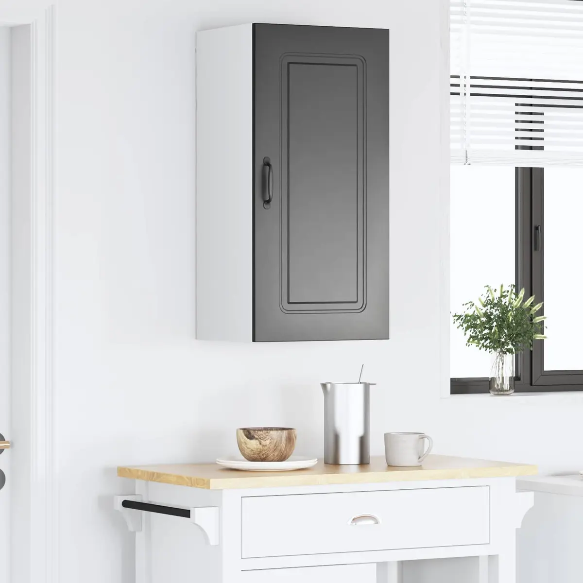 Black Engineered Wood Kitchen Cabinet Dishwasher Panel Storage Furniture 40x31x80cm