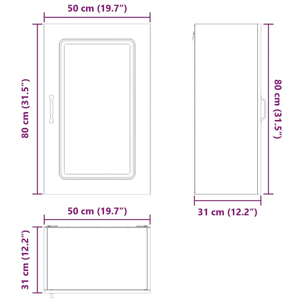 Kitchen Cabinet Storage Unit Black Engineered Wood 50x31x80cm