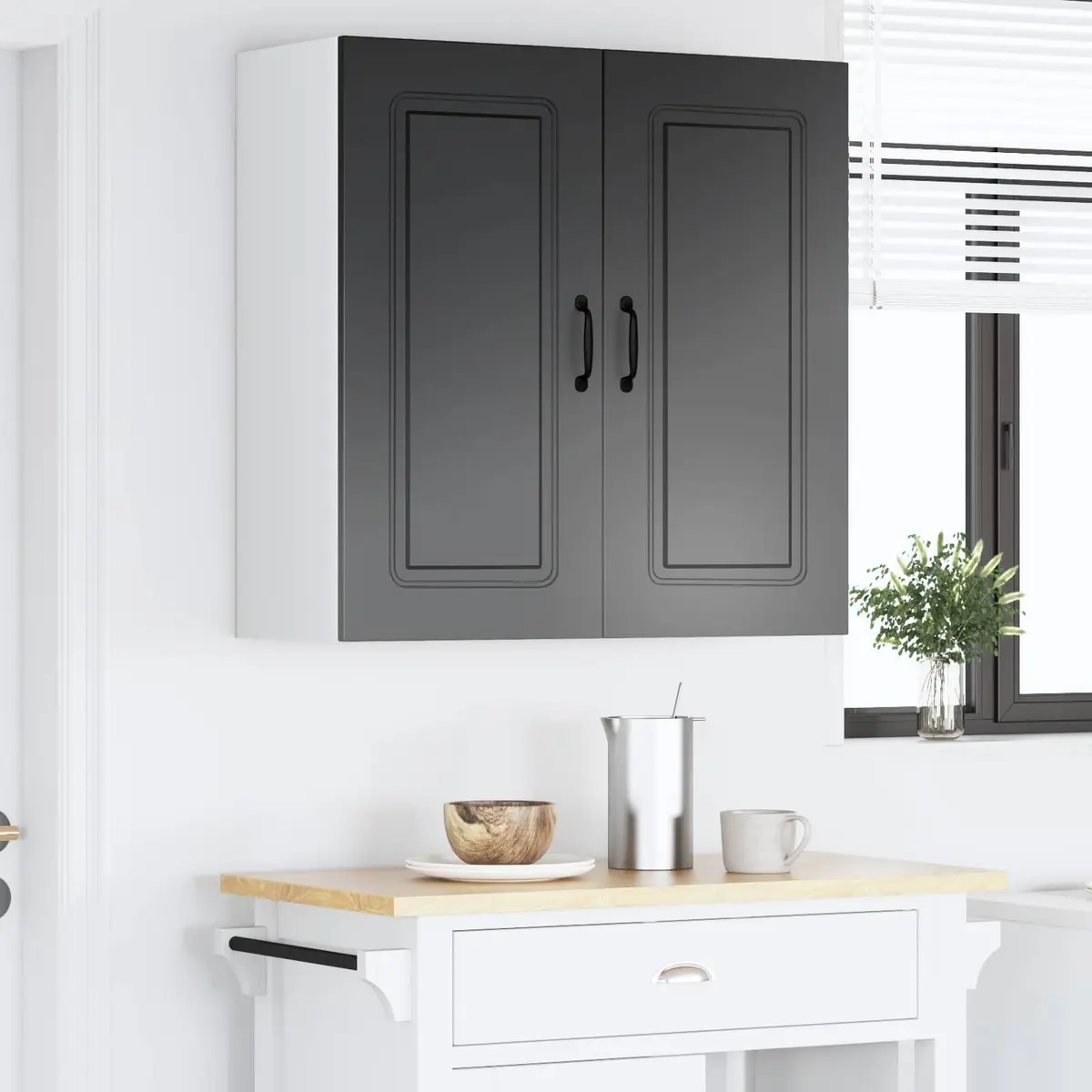 Dishwasher Panel Kitchen Cabinet Black 80x31x80cm