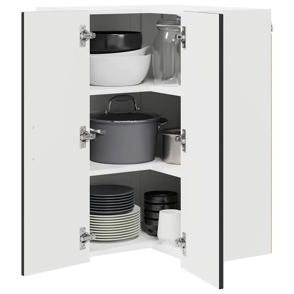 Black Engineered Wood Kitchen Cabinet