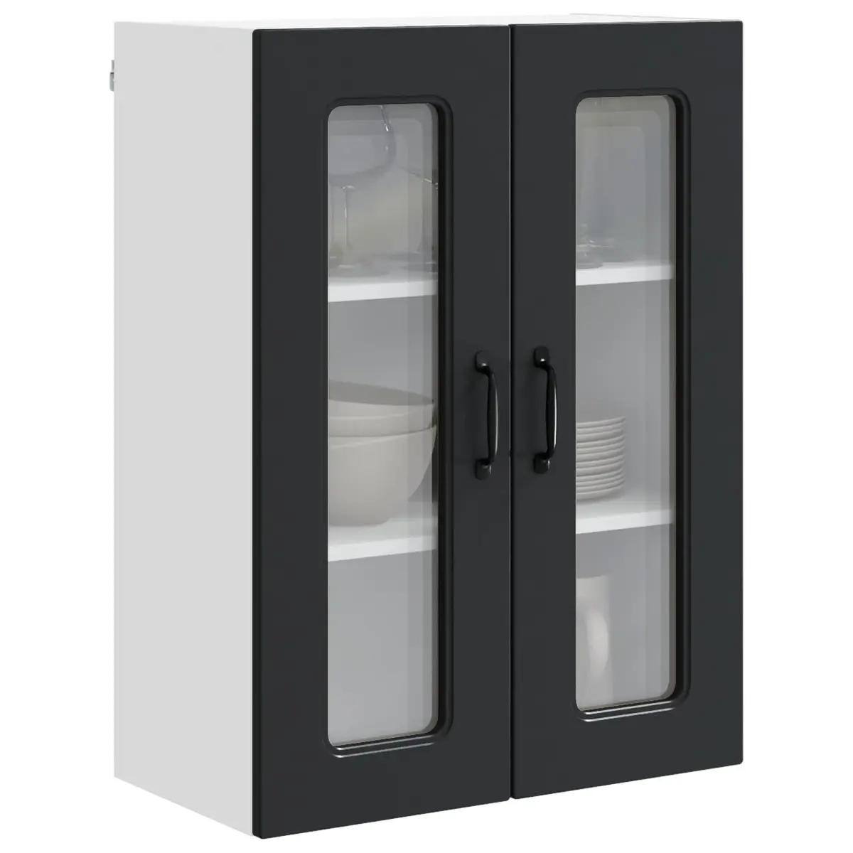 Black Engineered Wood Kitchen Cabinet