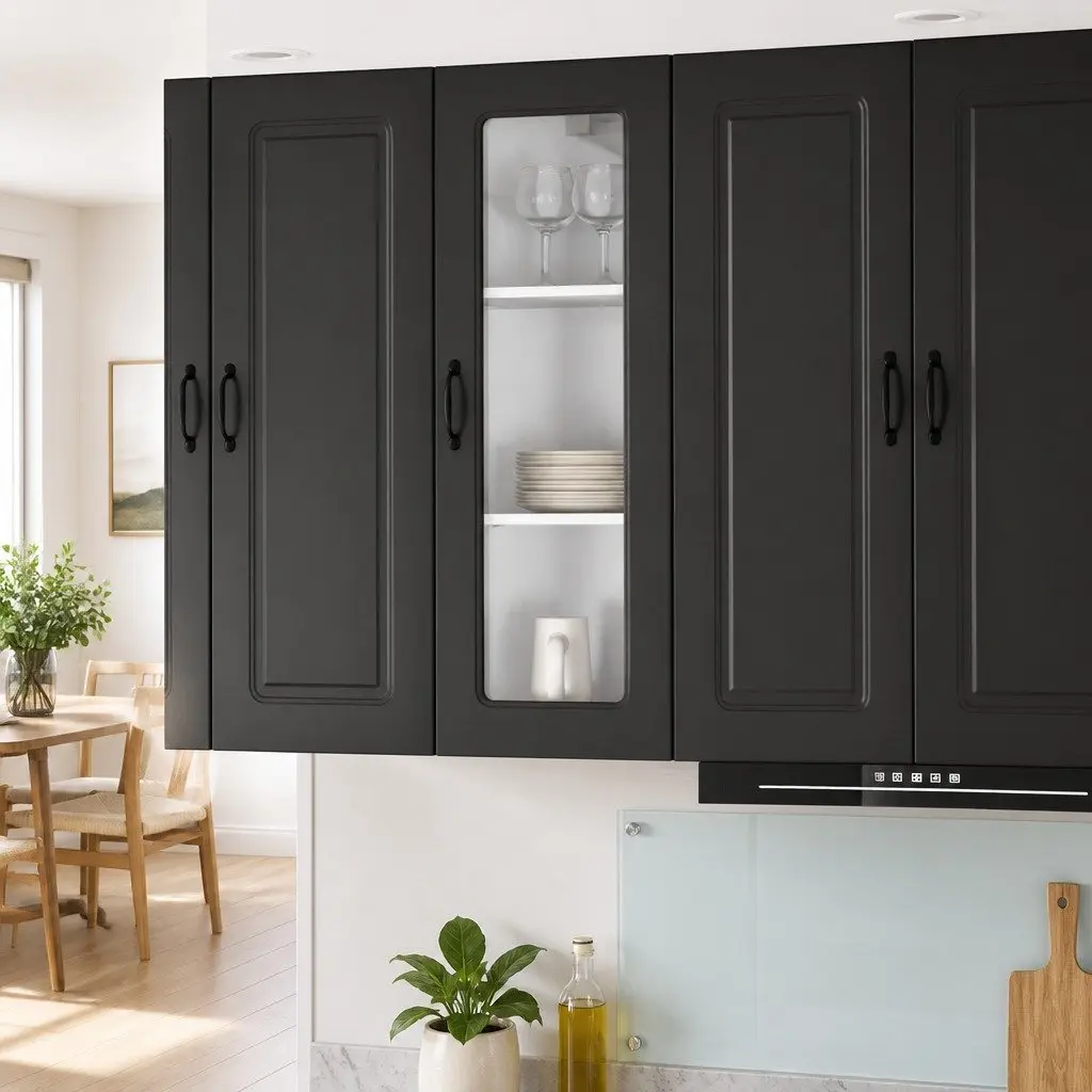 Kitchen Cabinet Dishwasher Panel Storage Black Engineered Wood 40 x 31 x 100 cm