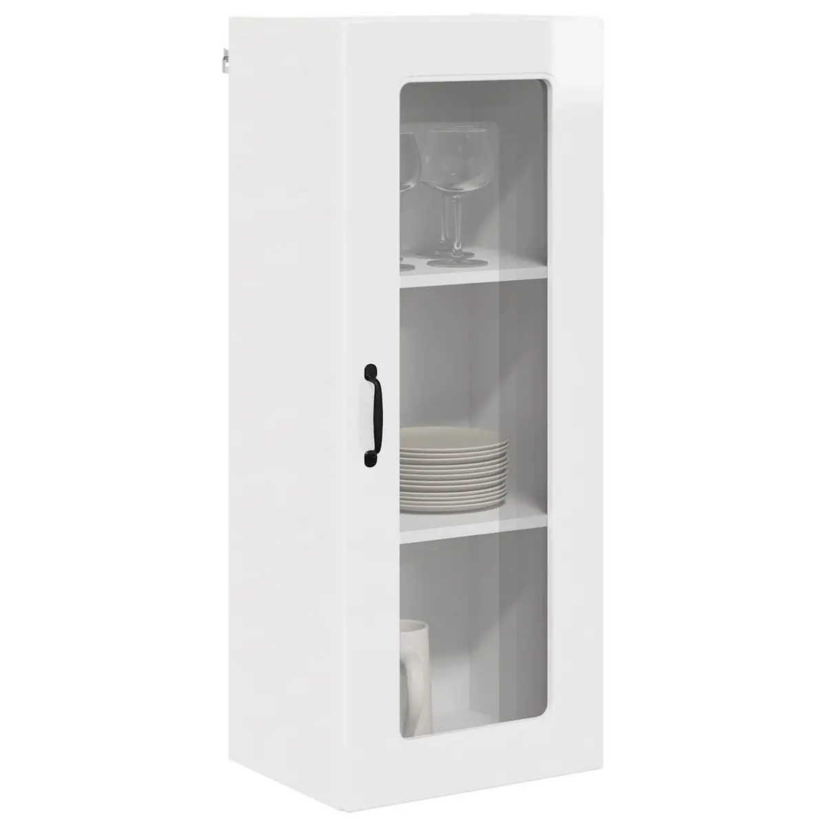 High Gloss White Kitchen Cabinet Storage Organiser 40x31x100cm for Dishwasher Panel