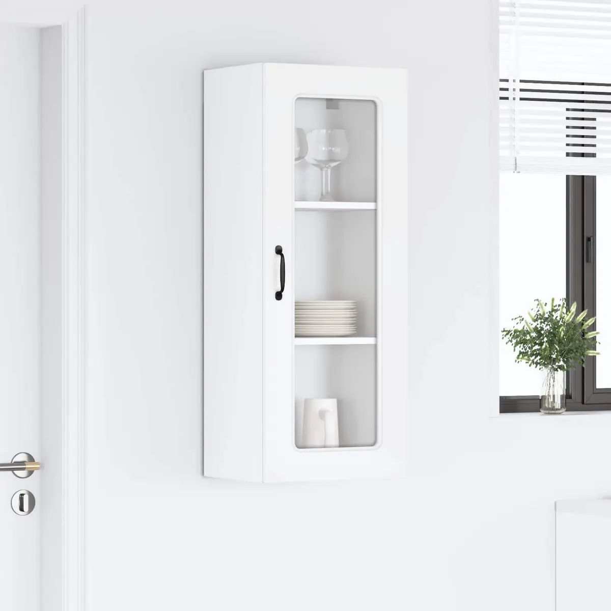 High Gloss White Kitchen Cabinet Storage Organiser 40x31x100cm for Dishwasher Panel