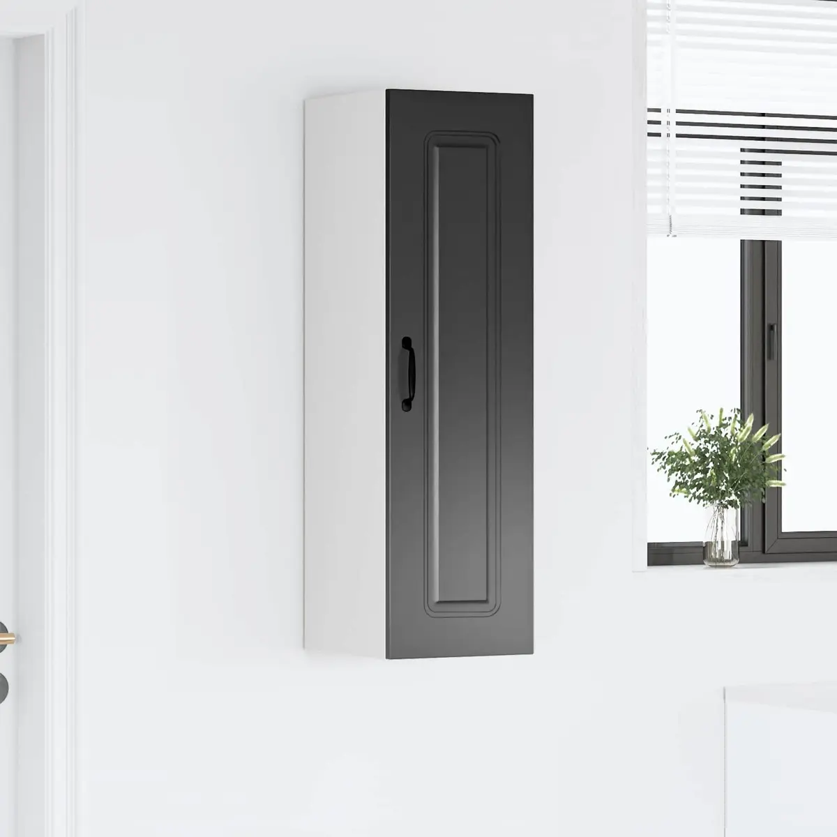 Engineered Wood Black Kitchen Cabinet with Specifics