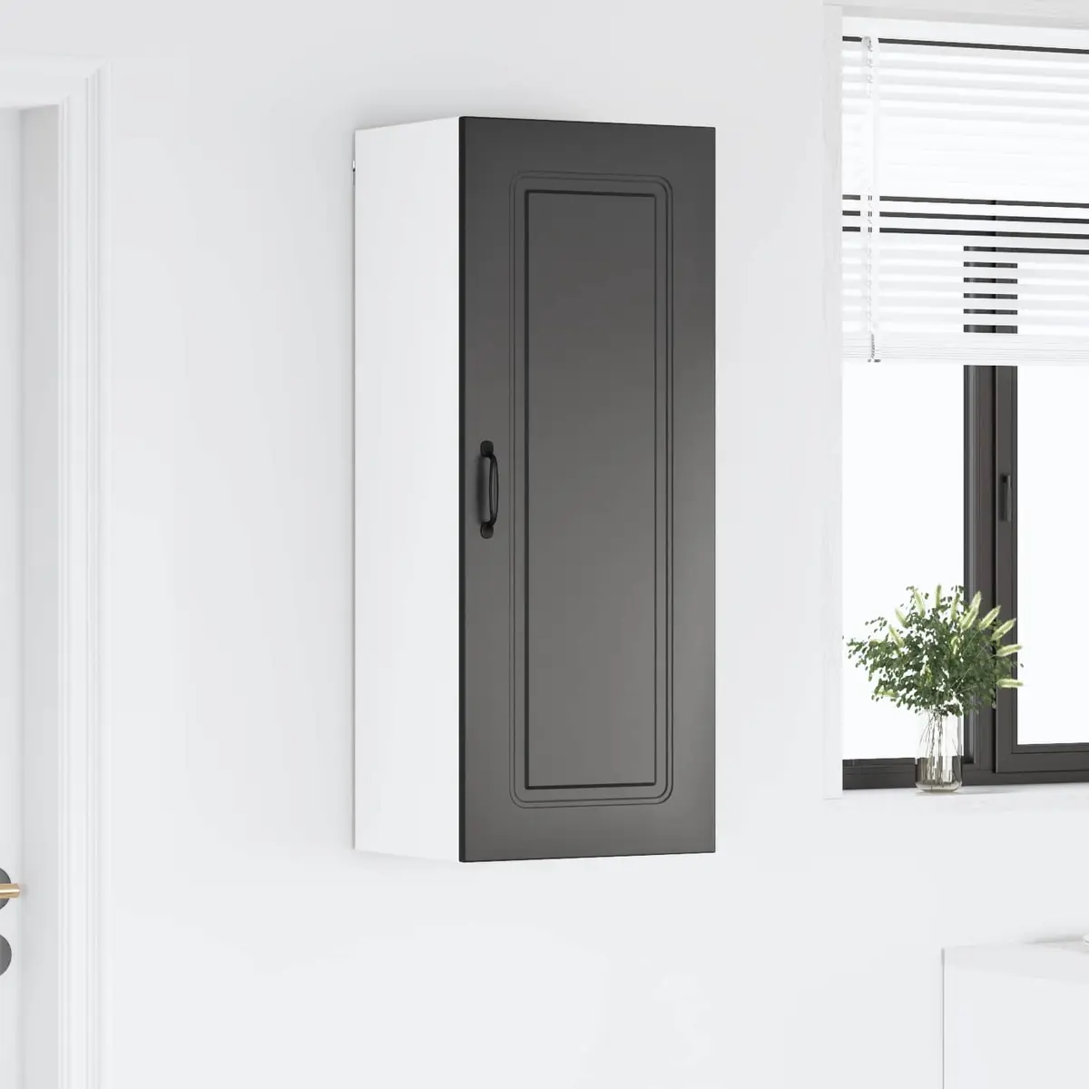 Dishwasher Panel Kitchen Cabinet Black Engineered Wood Storage Cupboard