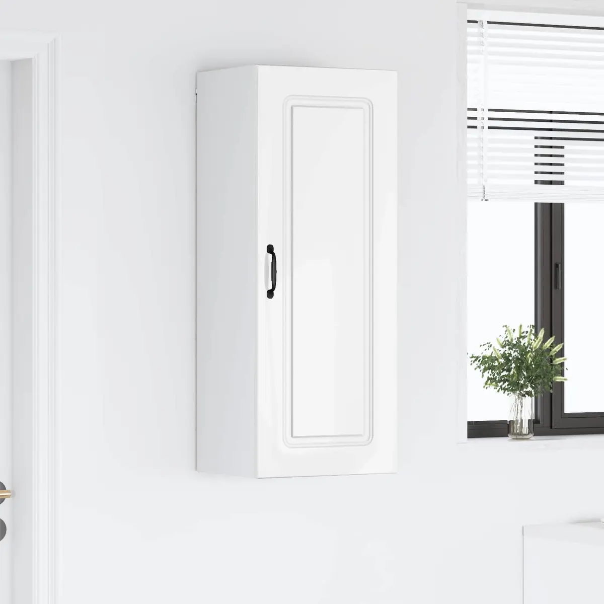 High Gloss White Kitchen Cabinet Panel Storage 40x31x100cm Engineered Wood