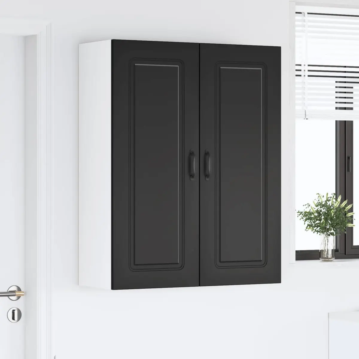 Black Dishwasher Panel Storage Cabinet