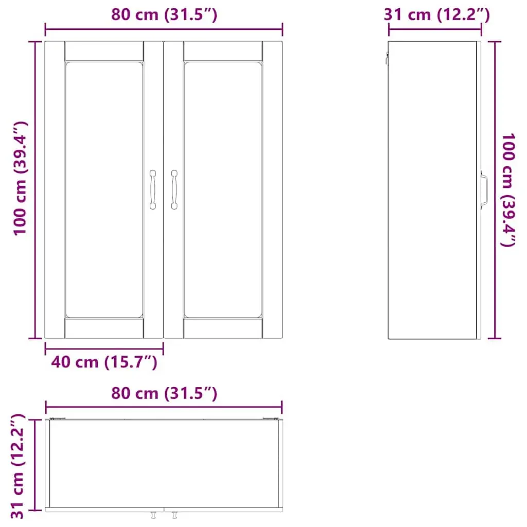 Kitchen Cabinet for Kitchen 80x31x100cm Black Engineered Wood Storage