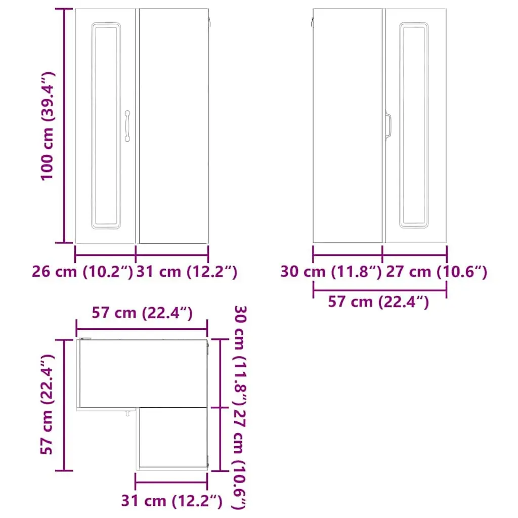 Kitchen Cabinet for Kitchen 57 x 57 x 100 cm