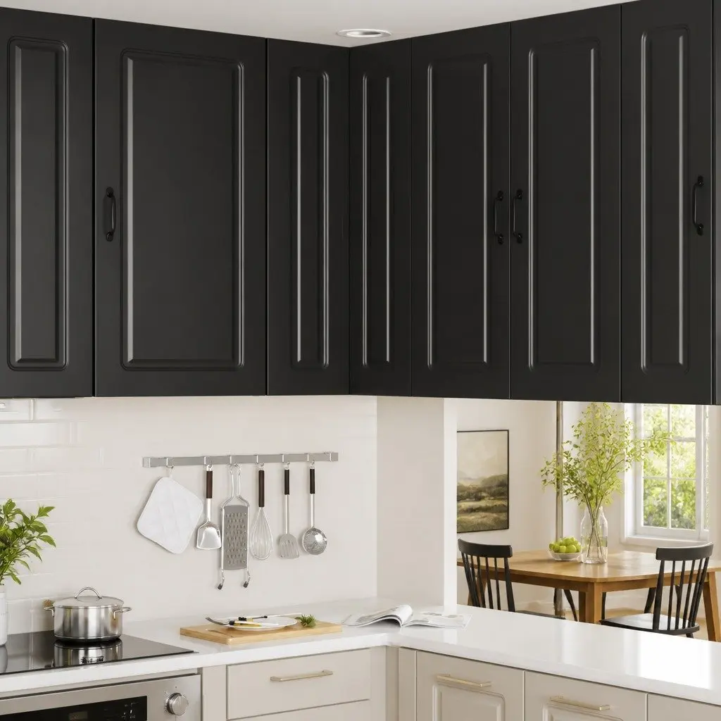 Black Engineered Wood Dishwasher Panel Kitchen Cabinet 57x57x100 cm