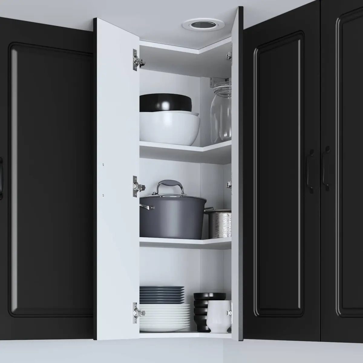 Black Engineered Wood Dishwasher Panel Kitchen Cabinet 57x57x100 cm