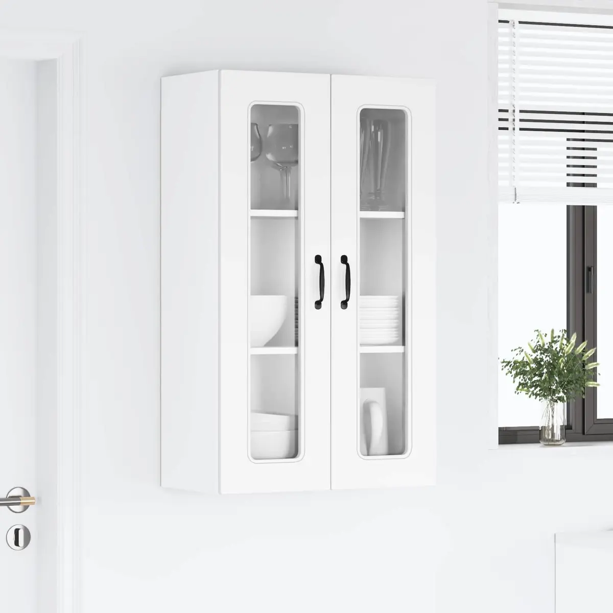 White Engineered Wood Kitchen Cabinet