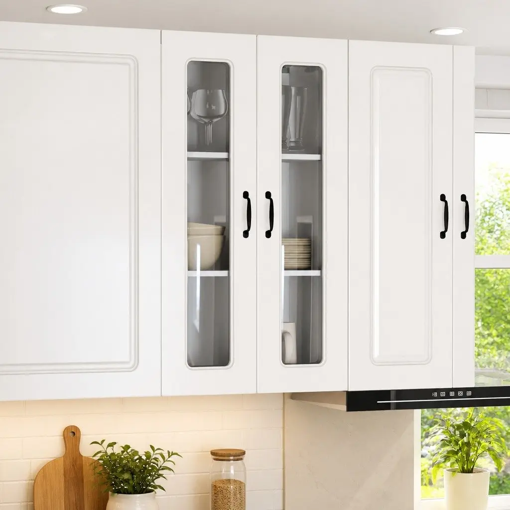 High Gloss White Engineered Wood Kitchen Cabinet 60x31x100cm
