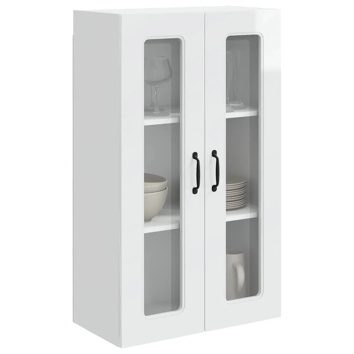 High Gloss White Engineered Wood Kitchen Cabinet 60x31x100cm