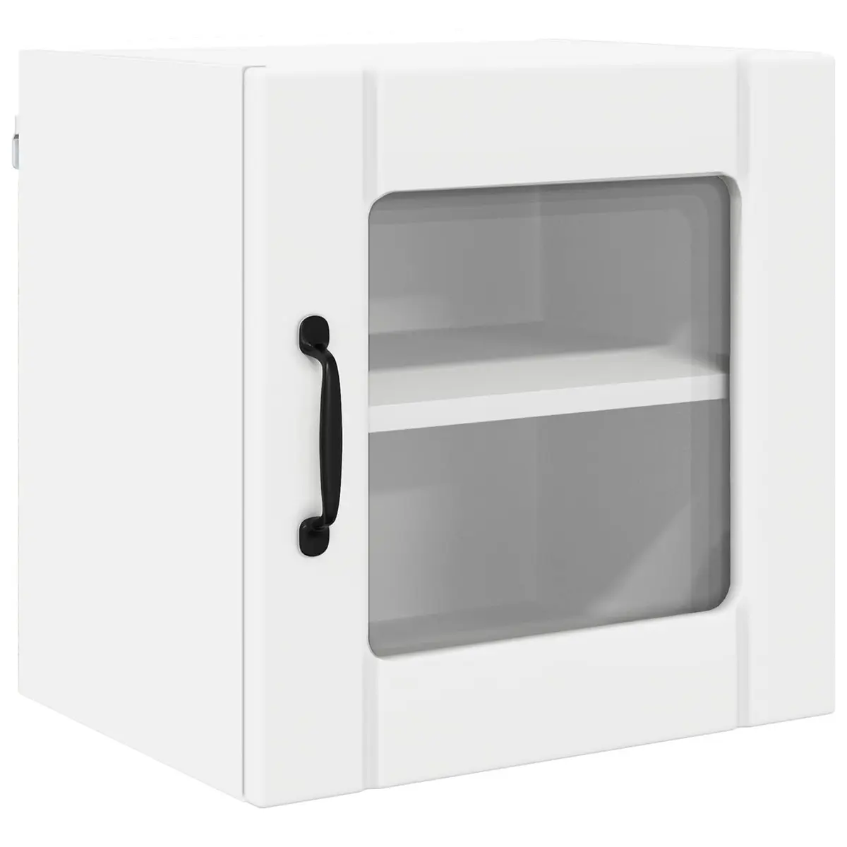 Wall Glass Cabinet Kitchen Storage White Engineered Wood 40x31x40cm