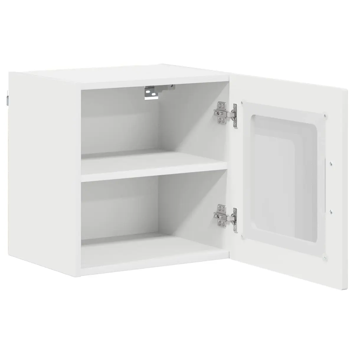 Wall Glass Cabinet Kitchen Storage White Engineered Wood 40x31x40cm