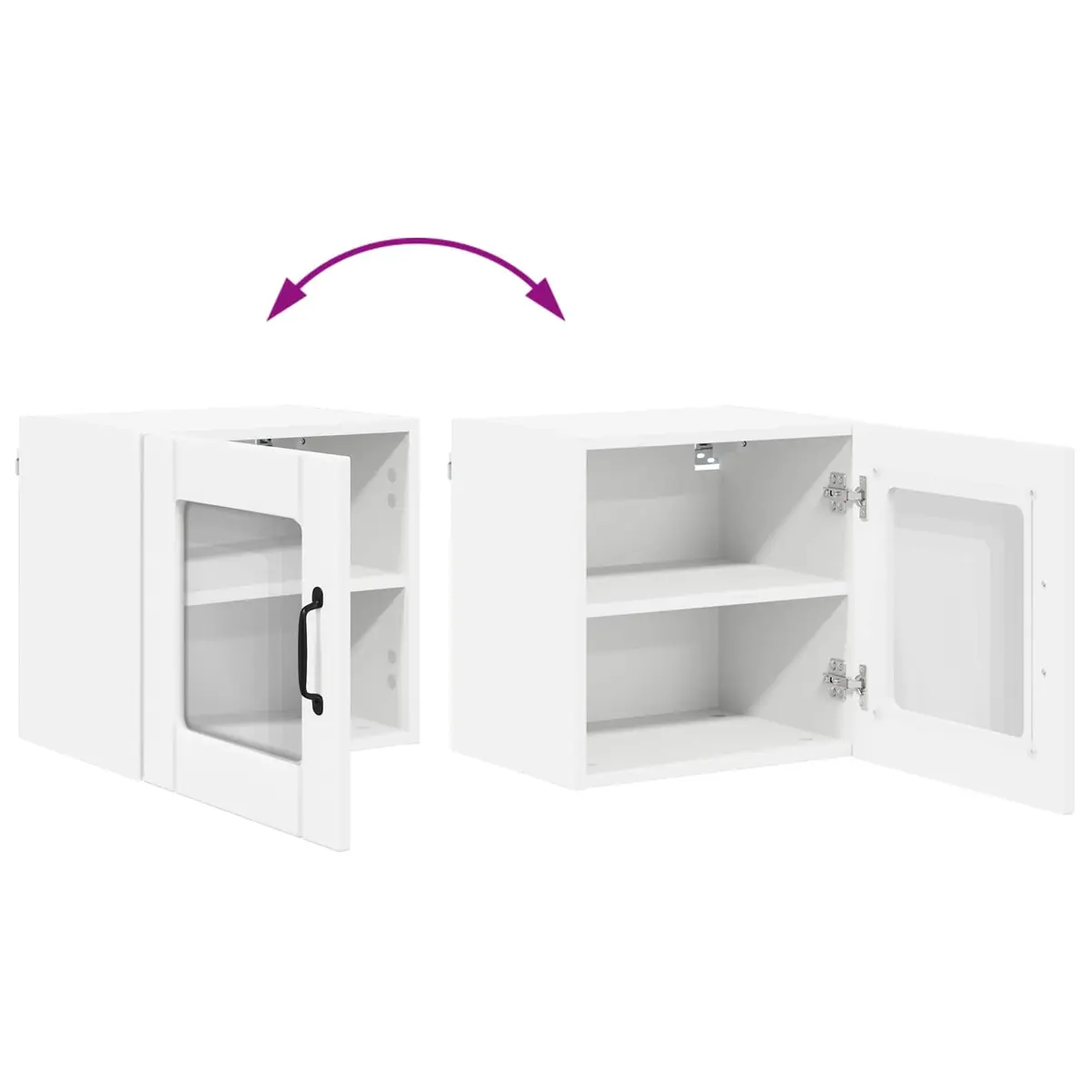 Wall Glass Cabinet Kitchen Storage White Engineered Wood 40x31x40cm