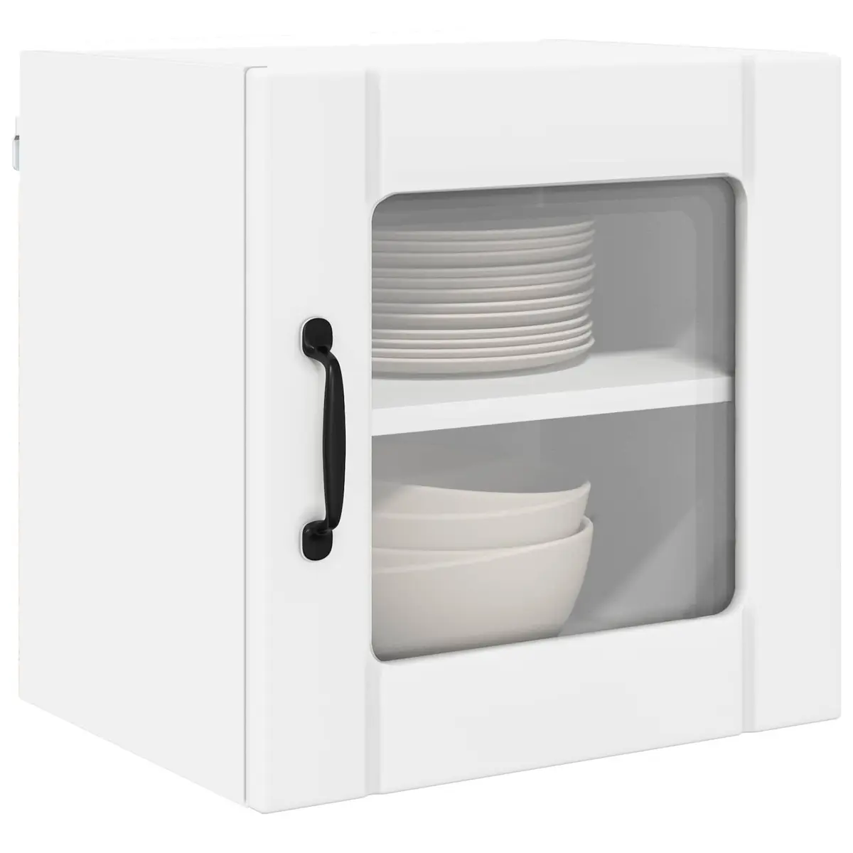 Wall Glass Cabinet White Kitchen Storage 40 x 31 x 40 cm Modern Design 2 Pieces