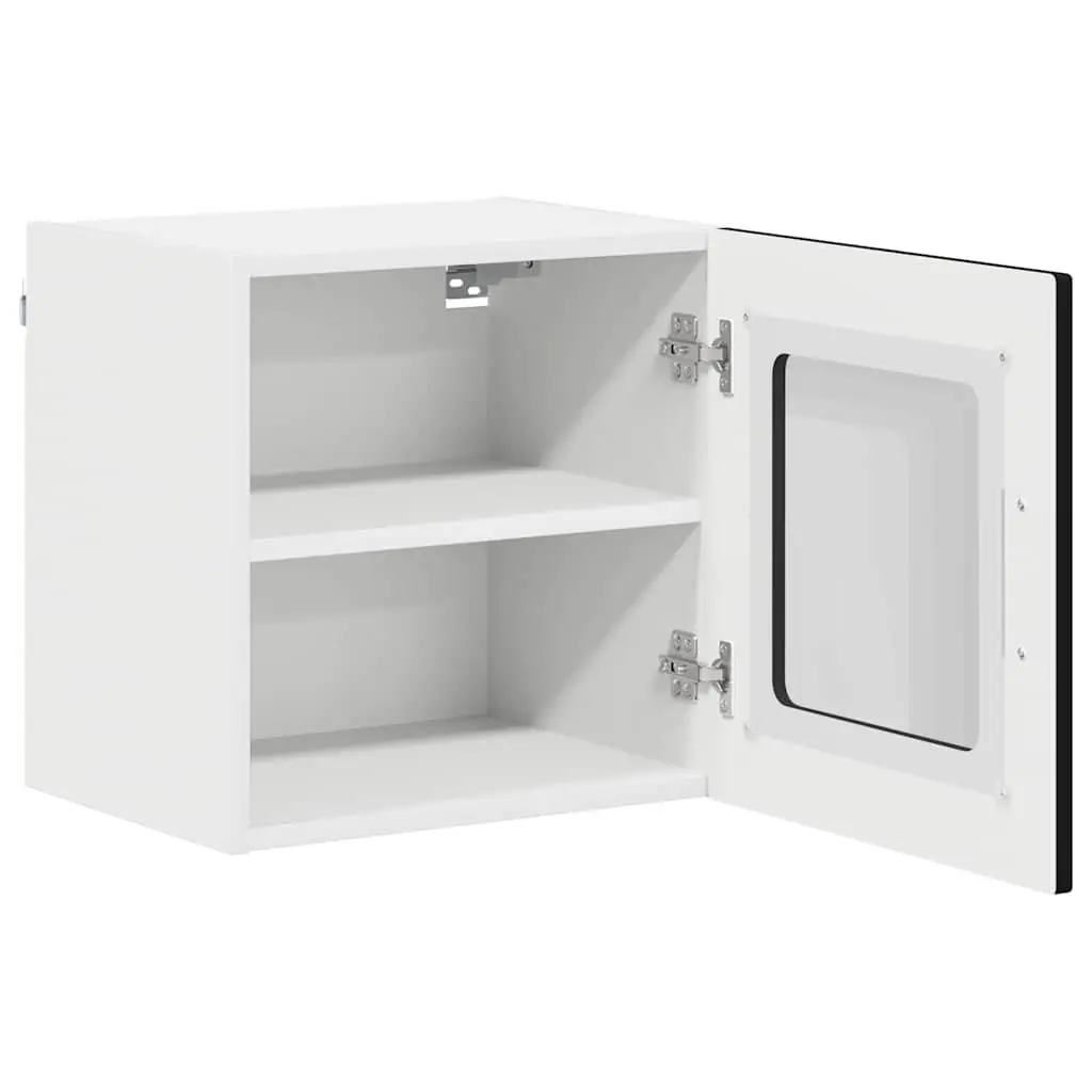 Black Wall Glass Cabinet Set