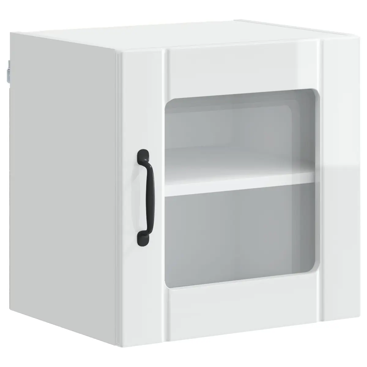 Wall Glass Cabinet Kitchen Storage High Gloss White Engineered Wood 40x31x40cm