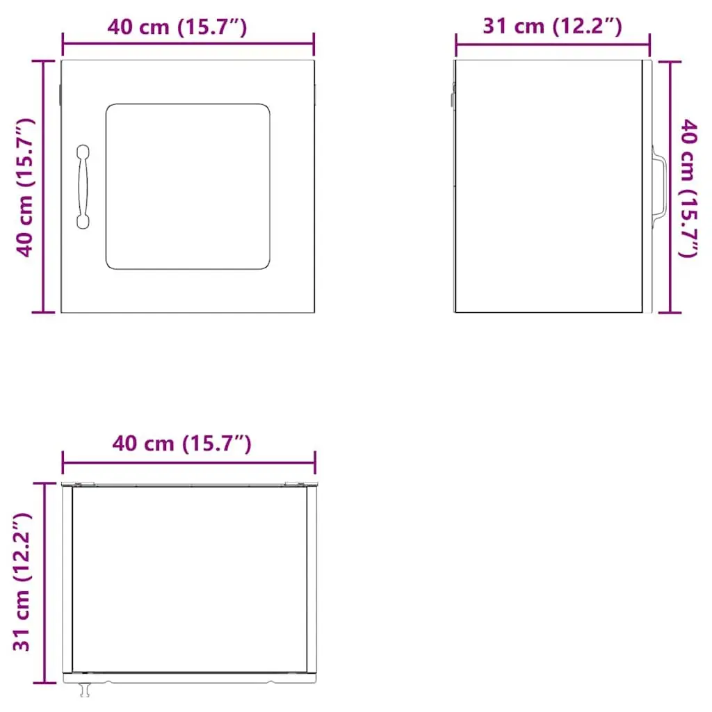 Wall Glass Cabinet Kitchen Storage High Gloss White Engineered Wood 40x31x40cm