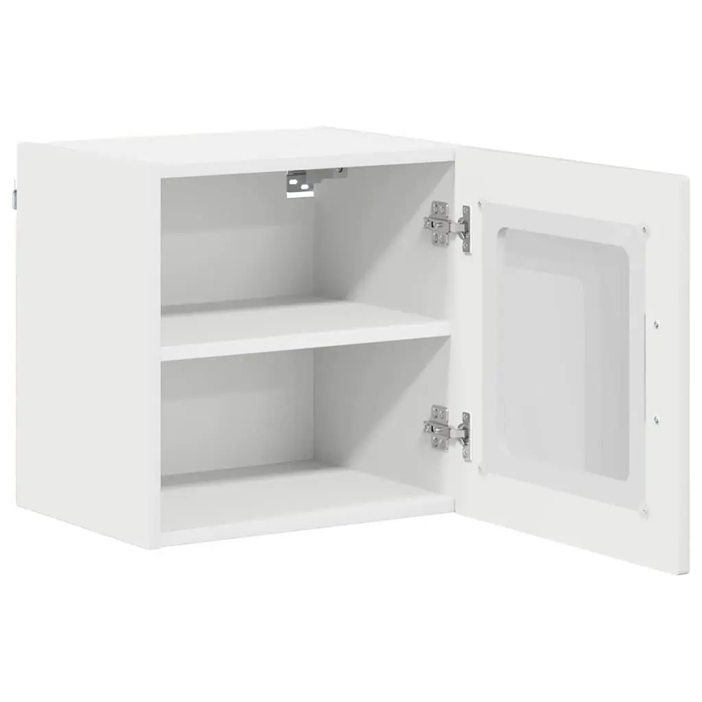 Wall Glass Cabinet Kitchen Storage High Gloss White Engineered Wood 40x31x40cm