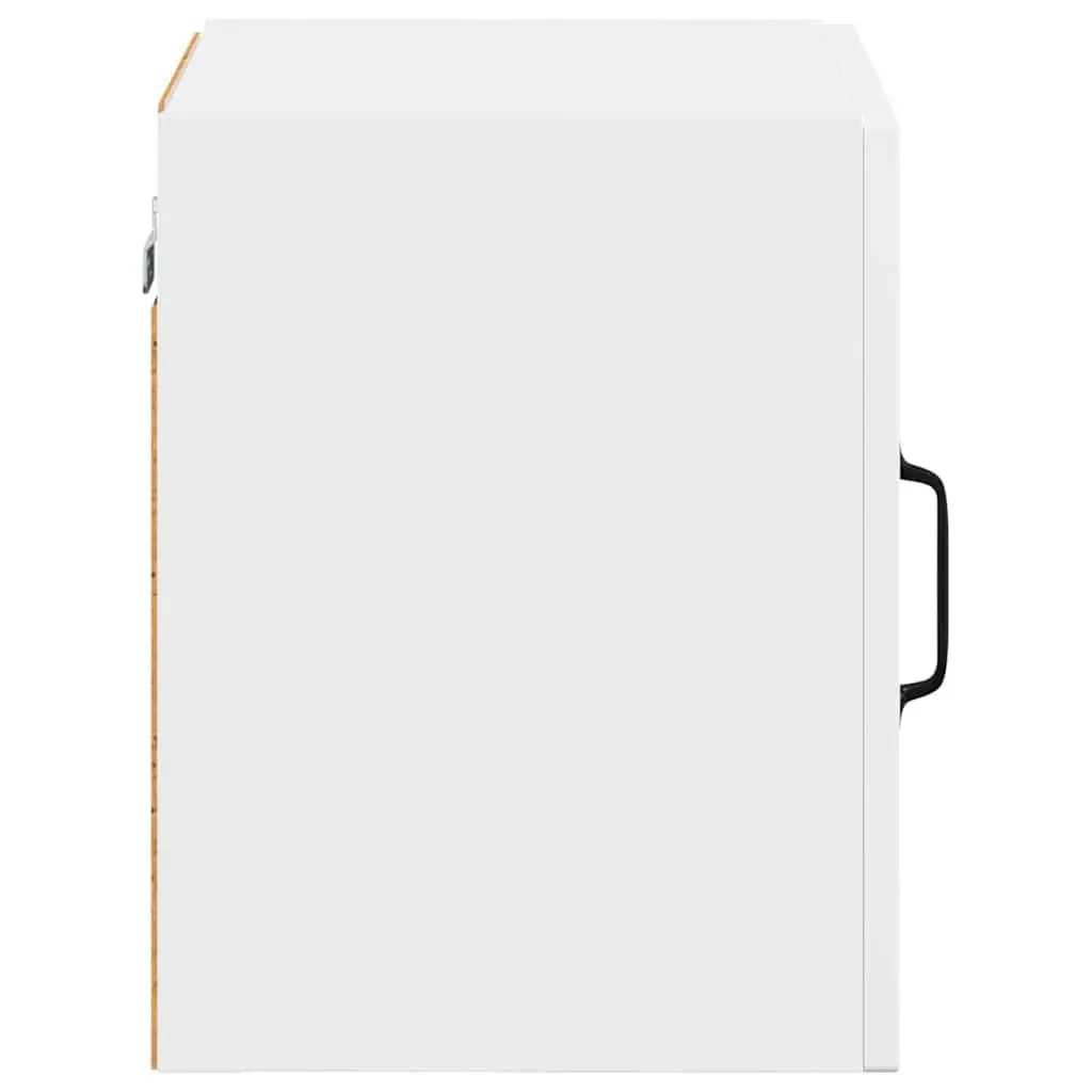 Wall Glass Cabinet Kitchen Storage High Gloss White Engineered Wood 40x31x40cm