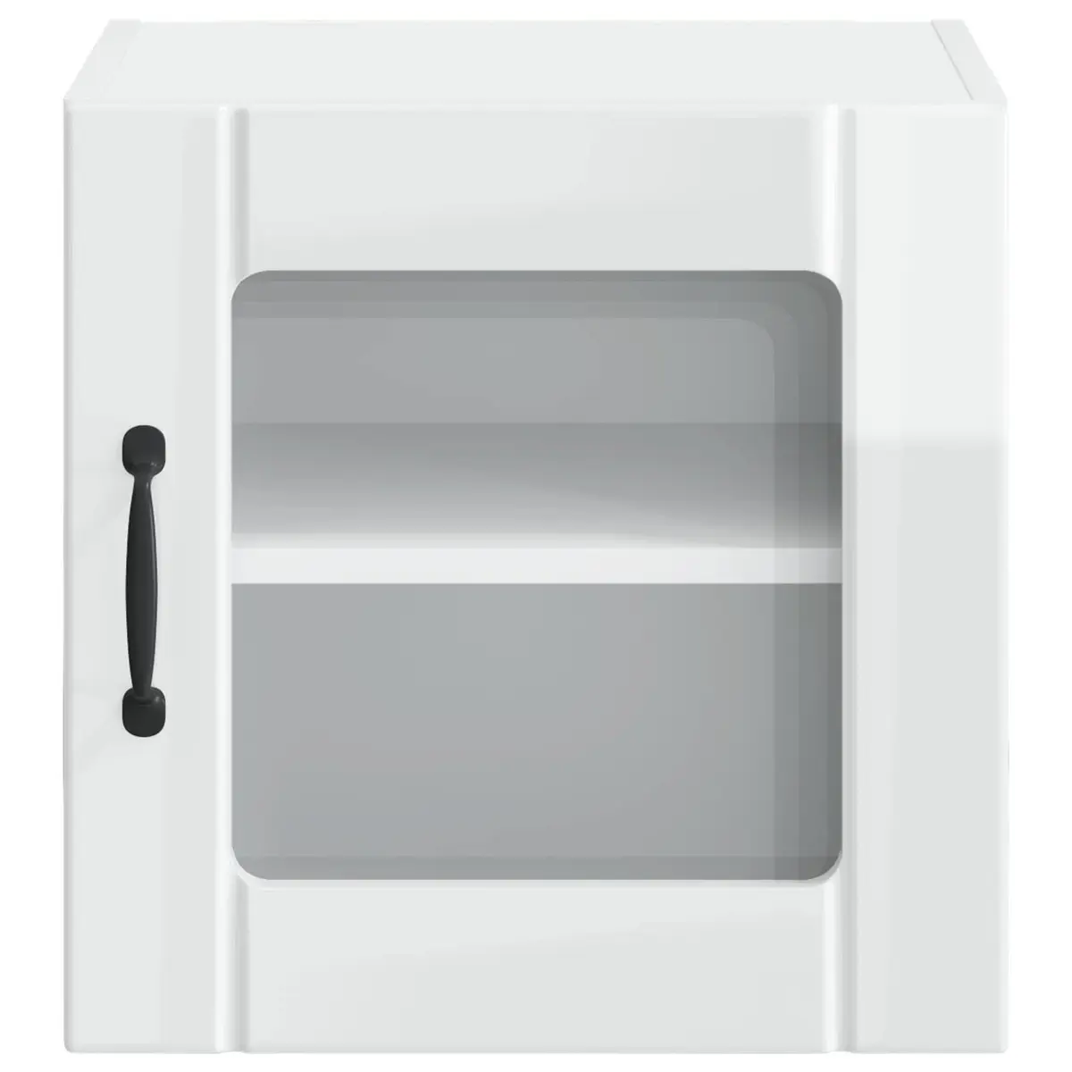 Wall Glass Cabinet Kitchen Storage Unit High Gloss White 40 x 31 x 40 cm 2 Piece