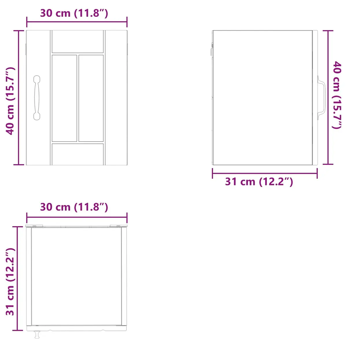 Wall Cabinet Storage Unit Kitchen Dishwasher Panel White Engineered Wood