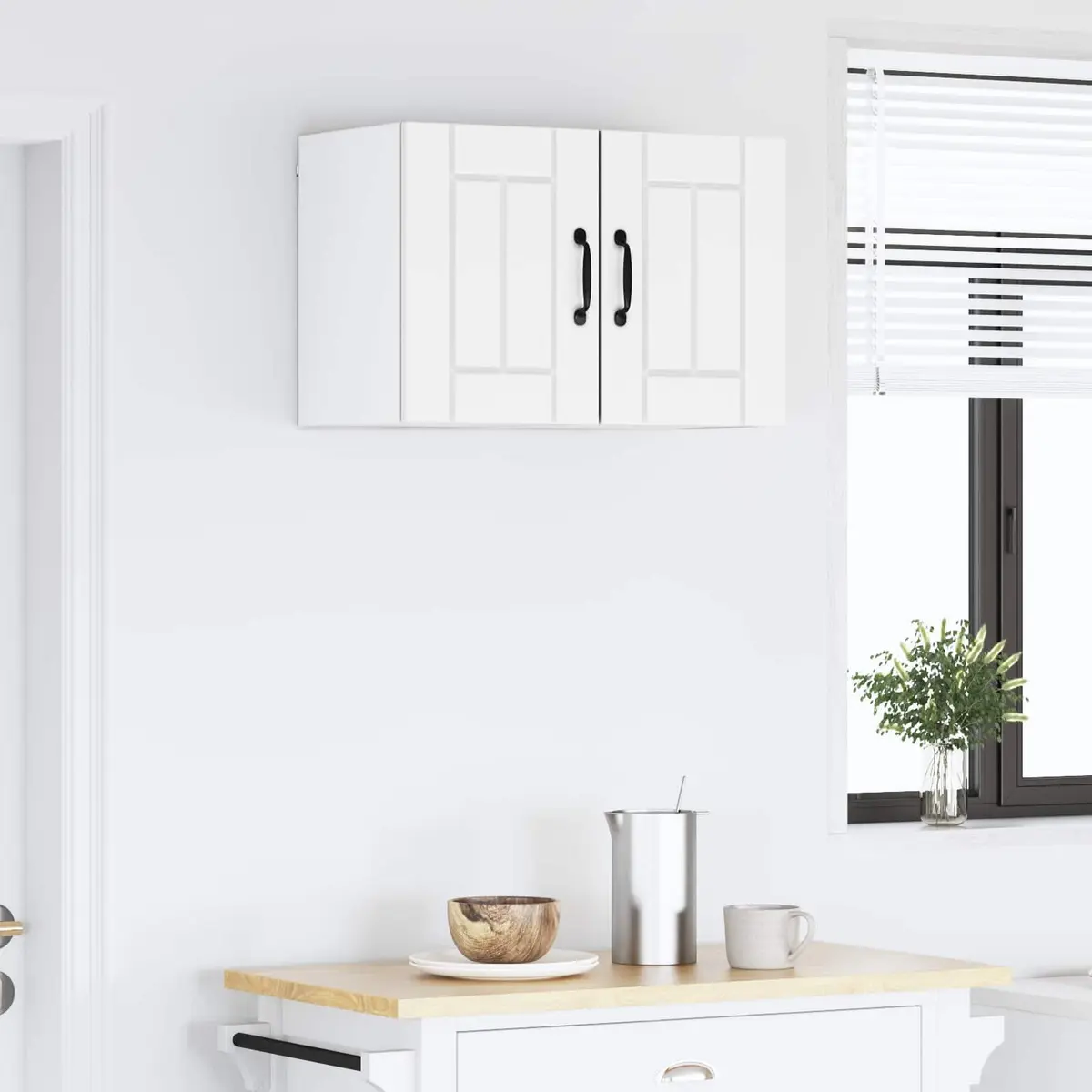 Wall Cabinet Kitchen Storage Unit White Engineered Wood 30x31x40cm