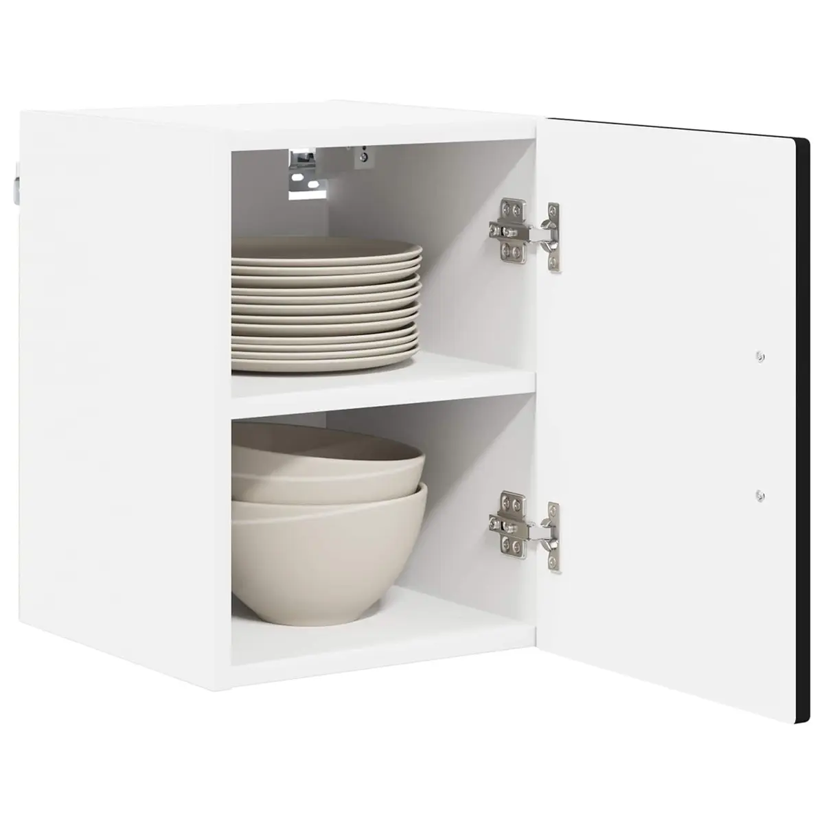 Wall Cabinet Kitchen Dishwasher Panel Black Storage Cupboard Engineered Wood