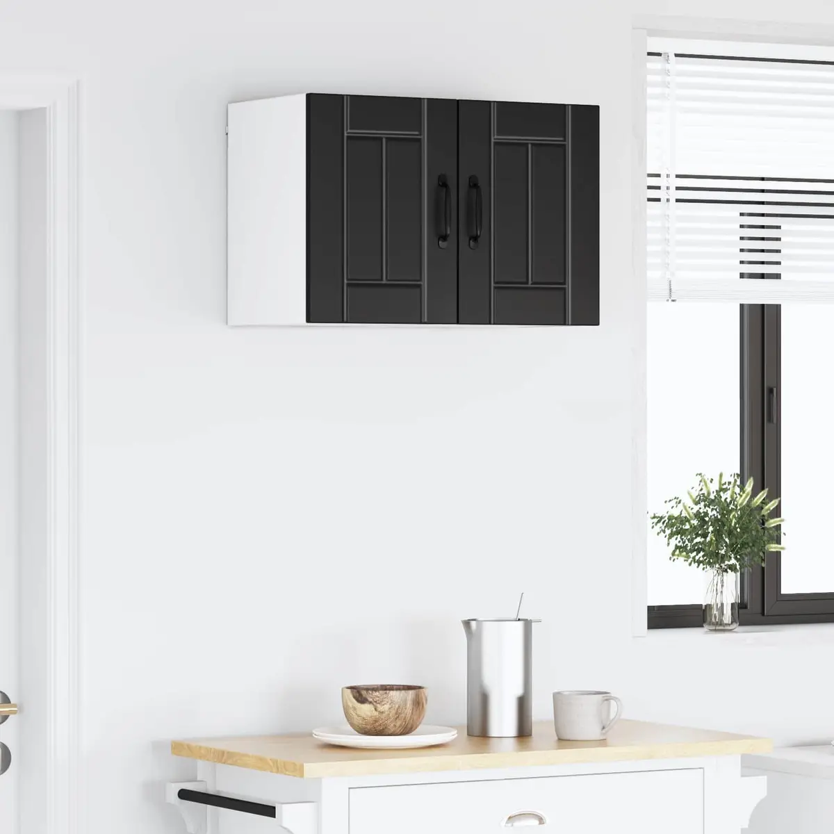 Wall Cabinet Storage Unit Kitchen 30 x 31 x 40 cm Black Engineered Wood