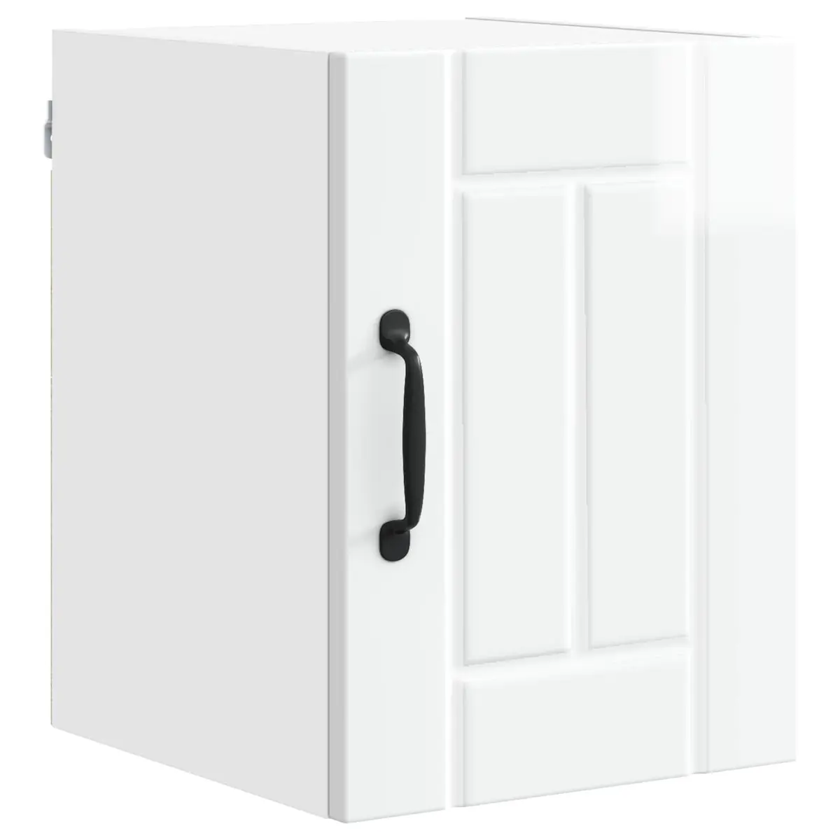 Wall Cabinet High Gloss White Kitchen Storage 2-Piece Set Engineered Wood Modern