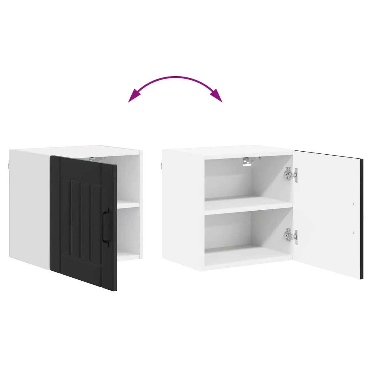 Wall Cabinet Kitchen Storage Dishwasher Panel Black 40 x 31 x 40 cm Modern