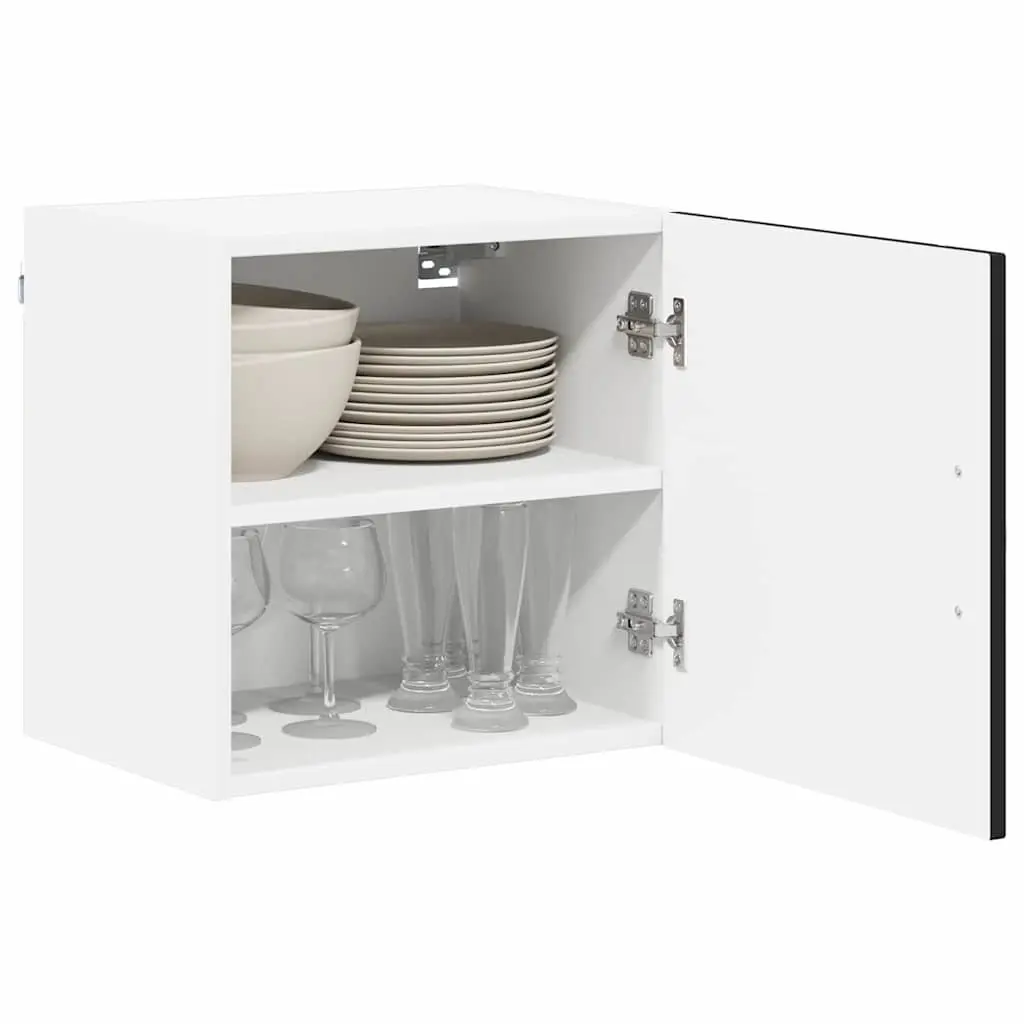 Wall Cabinet Kitchen Storage Dishwasher Panel Black 40 x 31 x 40 cm Modern