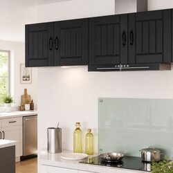 Engineered Wood Wall Cabinets - 2 Pieces, Black
