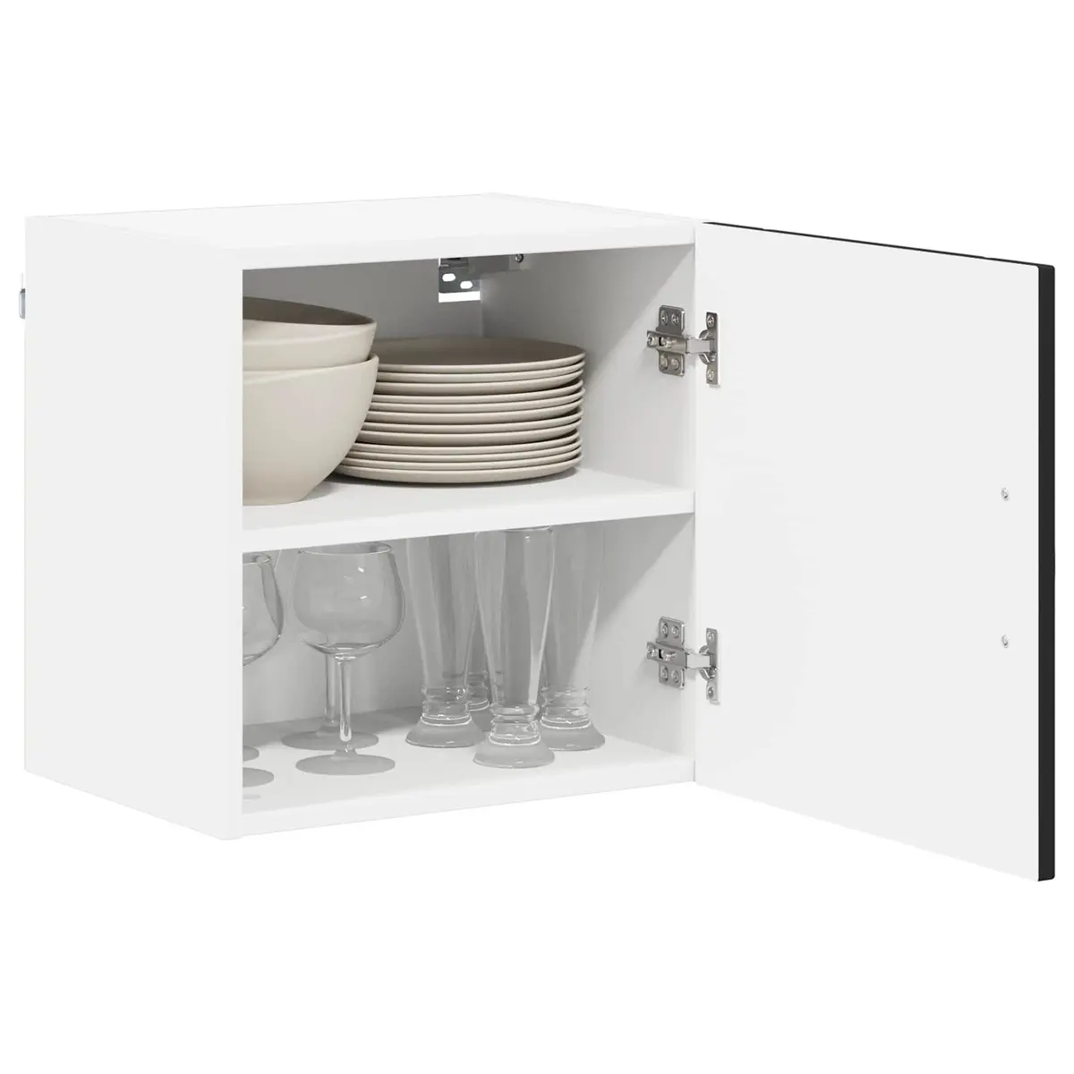 Wall Cabinet Engineered Wood 2 Pieces Black Kitchen Storage 40 x 31 x 40 cm