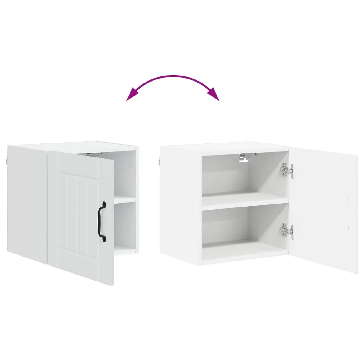 Wall Cabinet Kitchen Storage Unit High Gloss White Engineered Wood 40x31x40 cm