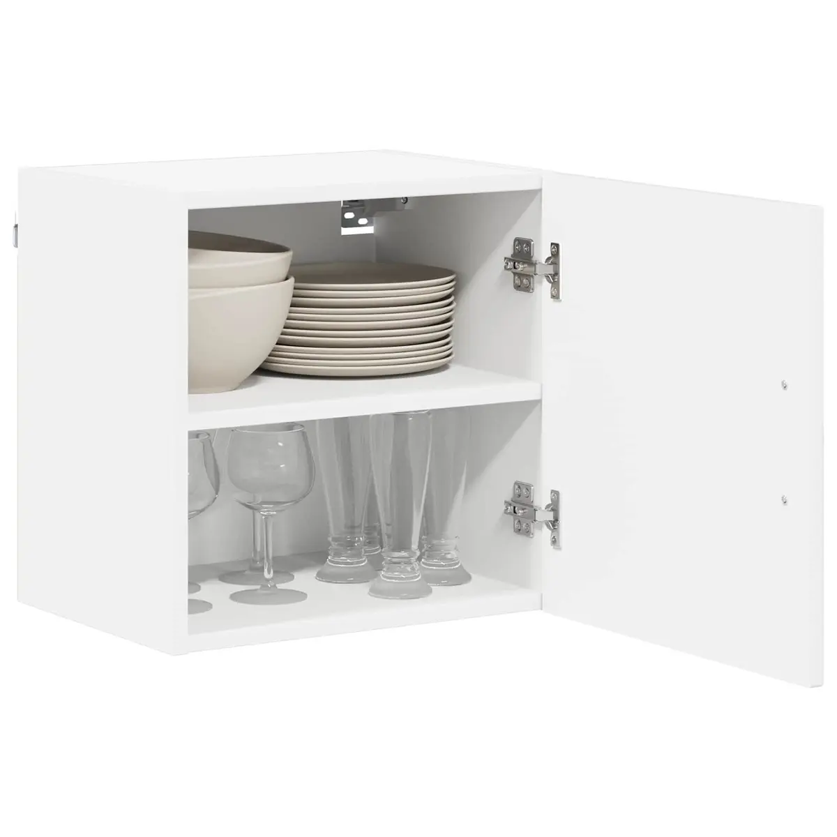 Wall Cabinet High Gloss White Kitchen Storage 2 Piece Set 40x31x40cm Modern