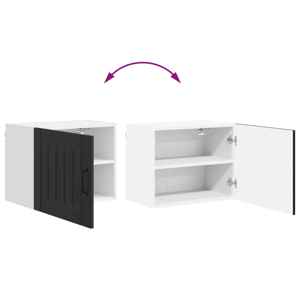 Black Engineered Wood Wall Cabinet