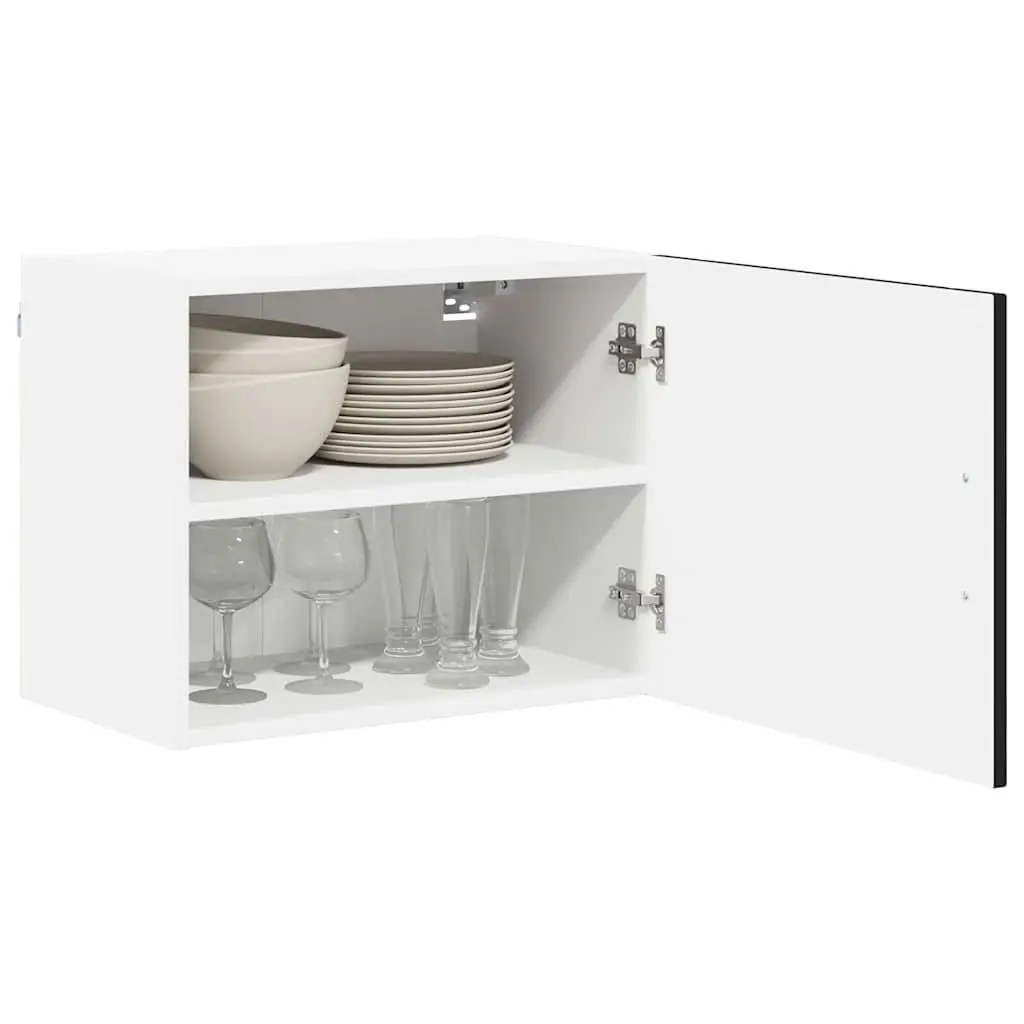 Black Engineered Wood Wall Cabinet