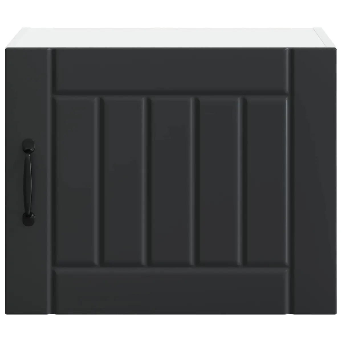 Black Engineered Wood Wall Cabinet