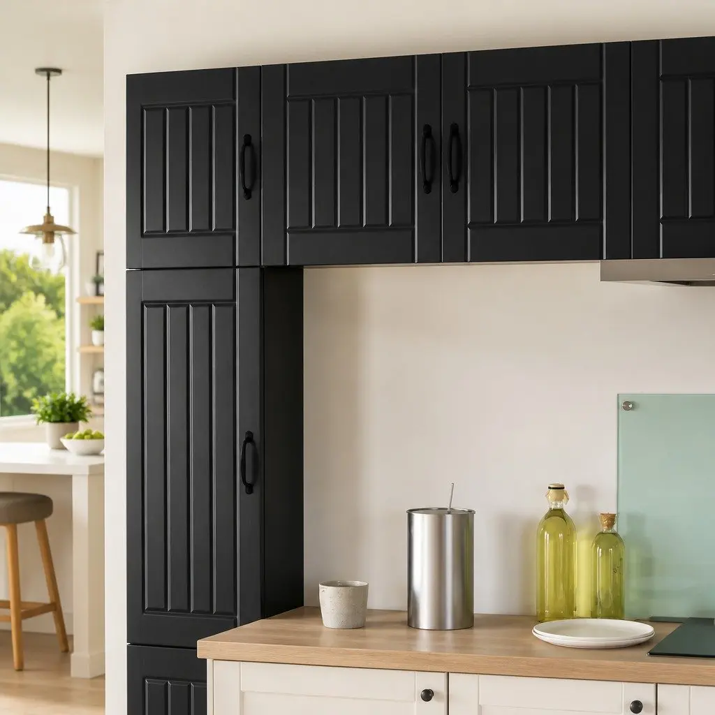 Wall Cabinet Set 2 pcs Black Kitchen Storage Engineered Wood 50 x 31 x 40 cm