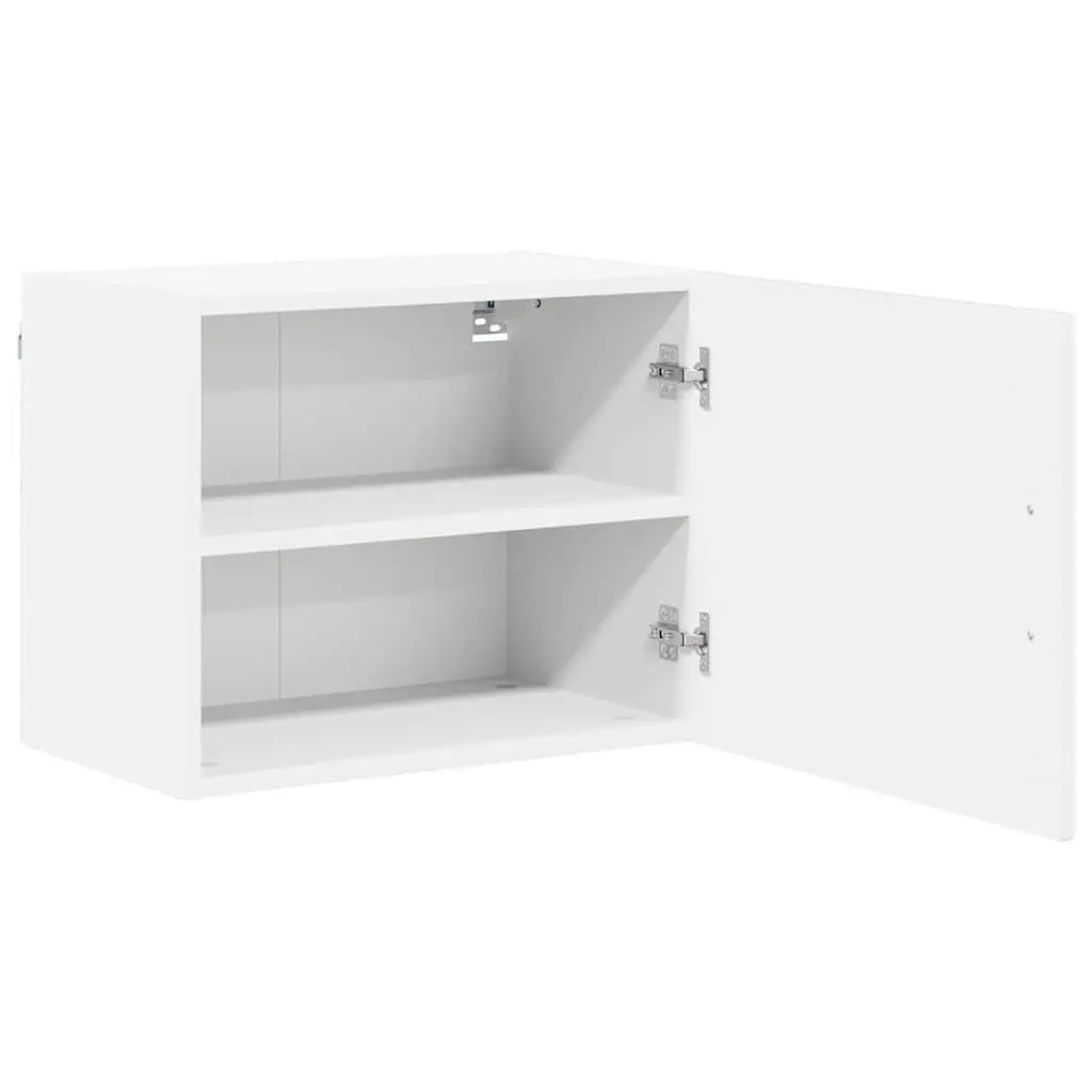 Wall Cabinet 2 pcs High Gloss White Kitchen Storage Engineered Wood Rectangular