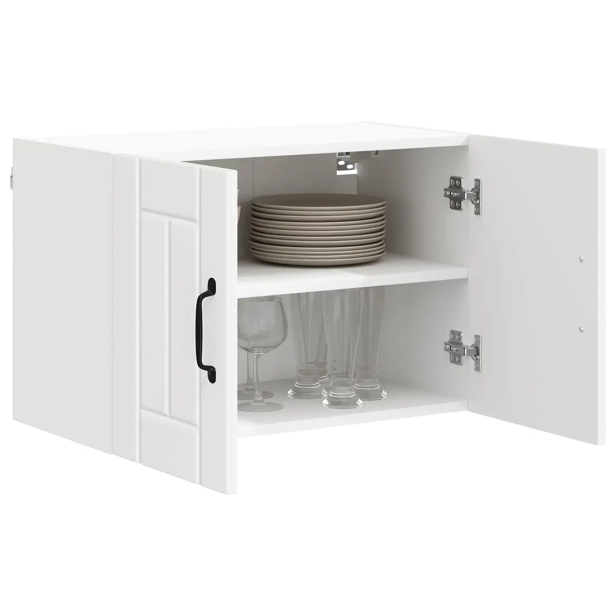 White Wall Cabinet 60 x 31 x 40 cm for Kitchen Storage