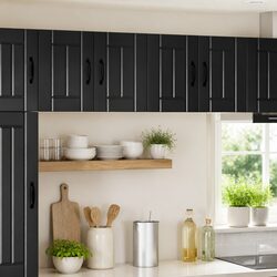 Engineered Wood Black Wall Cabinet Dimensions 60x31x40cm
