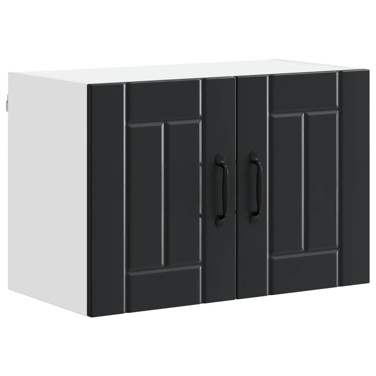 Wall Cabinet 2 Piece Black Kitchen Storage Cupboard Engineered Wood 60x31x40cm
